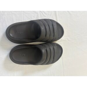 Kids UGG Black Puffer Slides‎ Sandals Comfort Slip On Beach Pool Size Youth